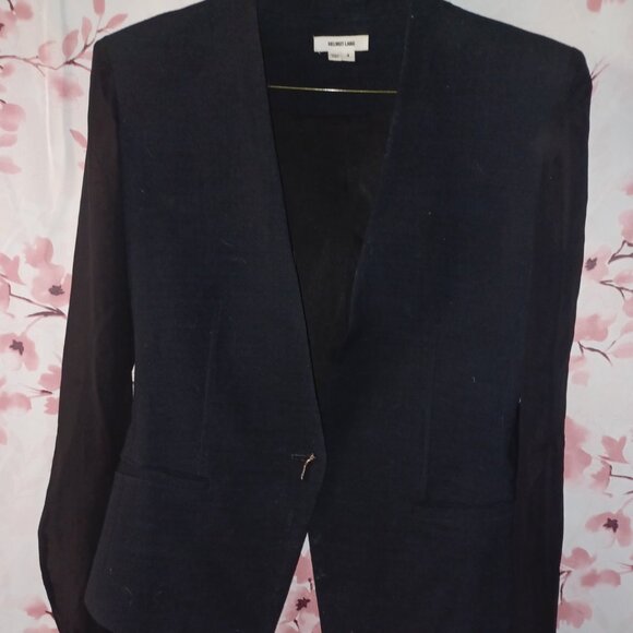 Helmut Lang Structured Collarless Blazer – Black, Size 4 - Picture 1 of 4